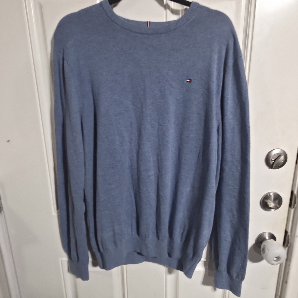 Tommy Hilfiger Light Blue 100% Cotton Men's Sweater Size XL